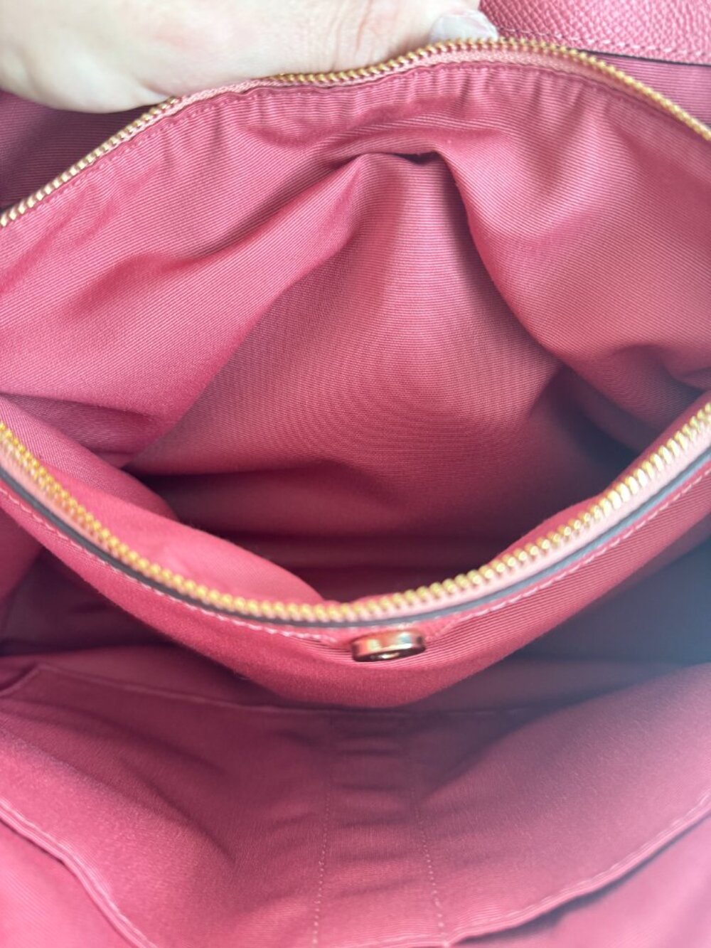 Coach Casey Tote Crossgrain Leather Gold Hardware Mauve Old Rose Pre-owned - Picture 11 of 13